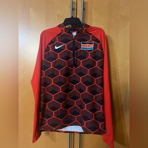 Nike Pro Elite Kenya National Team 1/2 Zip Running Jacket US M Red CI8845-602